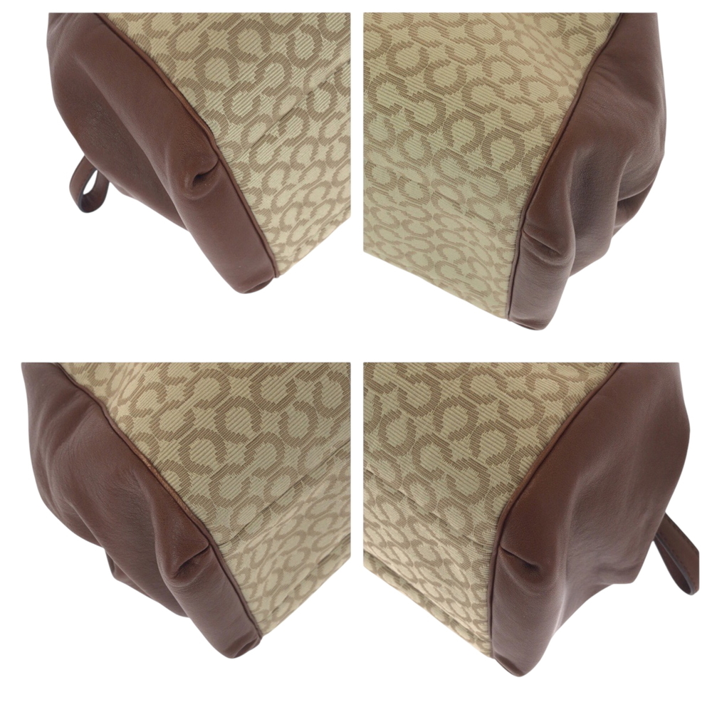 COACH Madison Op Art Brown Beige Gold Hardware Canvas Handbag Shoulder Bag for - Picture 3 of 10